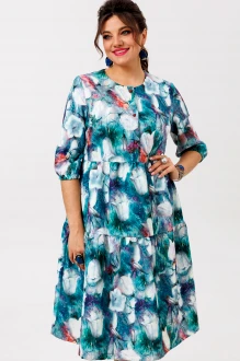 Платье Anelli 1649 .1 голубой мультиколор