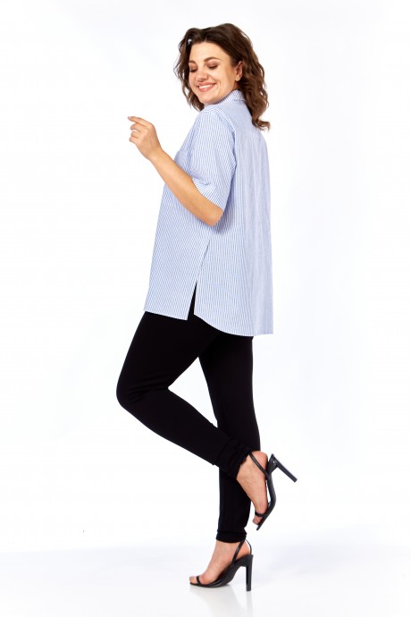Рубашка Avenue Fashion 0338 -3 полоска, синий, молочный размер 54-72 #8