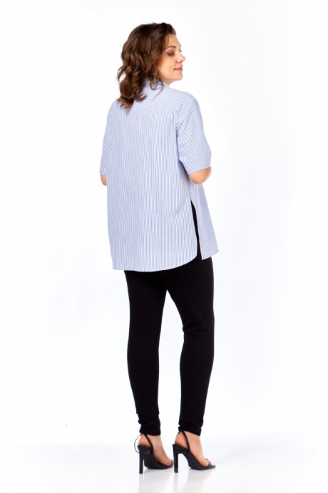 Рубашка Avenue Fashion 0338 -3 полоска, синий, молочный размер 54-72 #9