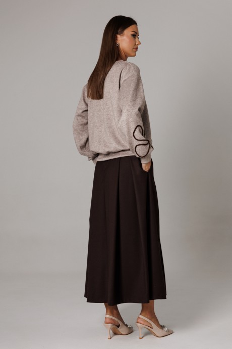 Костюм/комплект Ларс Стиль 1172 бежевый, коричневый размер 44-54 #5