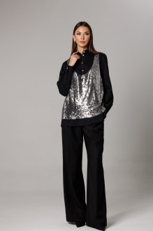 Костюм/комплект Ларс Стиль 1167 тройка черный, металлик #1