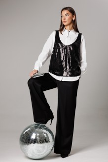 Костюм/комплект Ларс Стиль 1169 тройка черно-белый #1