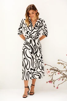 Платье Ларс Стиль 1212 /1 молочное, принт