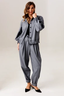 Брючный костюм Ларс Стиль 1211 серый