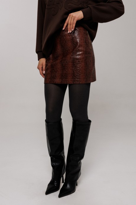 Юбка Buter 3216 коричневый размер 42-48 #1