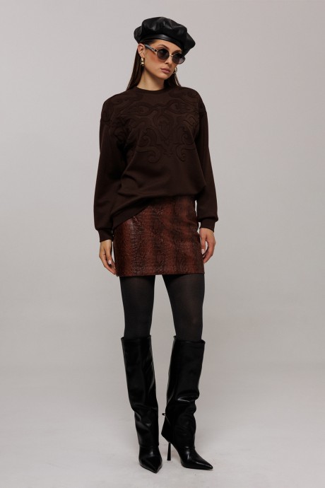 Юбка Buter 3216 коричневый размер 42-48 #3