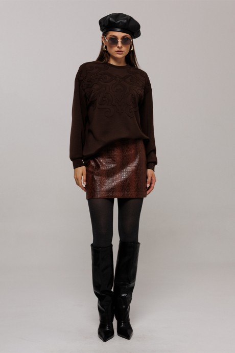 Юбка Buter 3216 коричневый размер 42-48 #5