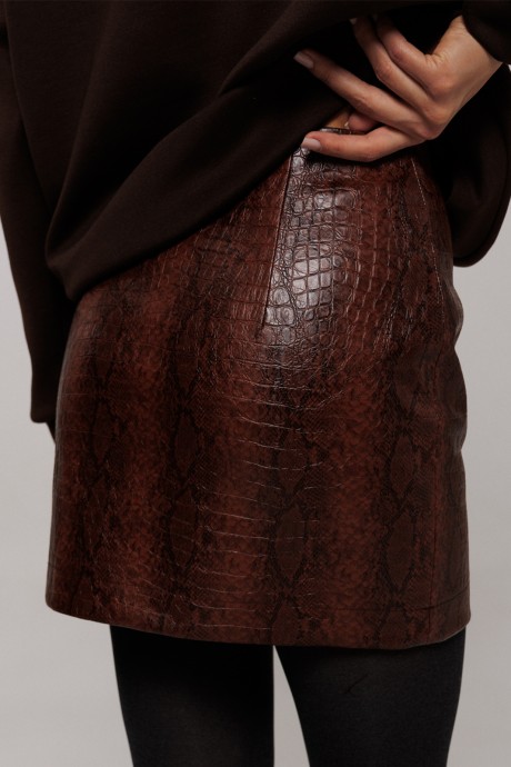 Юбка Buter 3216 коричневый размер 42-48 #7