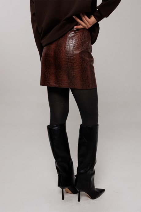 Юбка Buter 3216 коричневый размер 42-48 #8