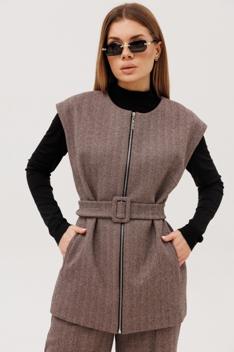 Костюм/комплект AmberA Style 3015 тройка шоколад размер 44-60 #3