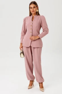 Брючный костюм AmberA Style 2174 двойка -1 пыльная роза