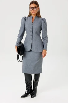 Юбочный костюм AmberA Style 2174 двойка серый
