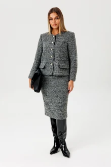 Юбочный костюм AmberA Style 2179 двойка -1 серый