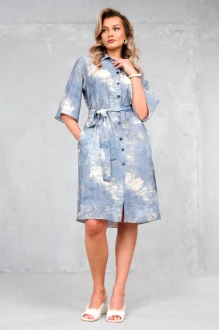 Платье ERIKA STYLE 1733 -6 серо-голубое