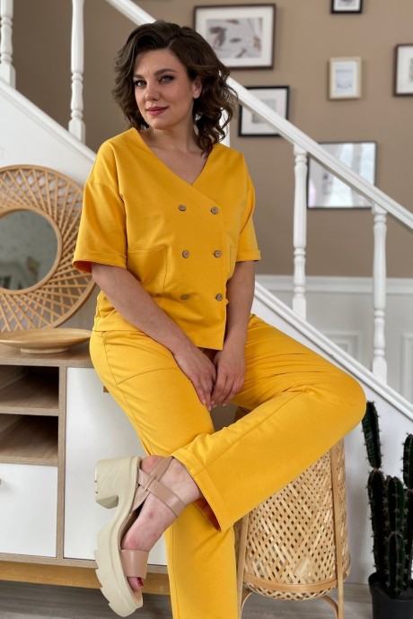 Костюм/комплект Rumoda 2136 двойка горчица размер 48-56 #4