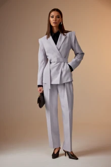 Брючный костюм N.O.W. 1662 тройка серый, черный