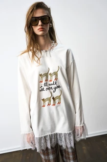 Джемпер (кофта) Milmil 1305 молоко, принт