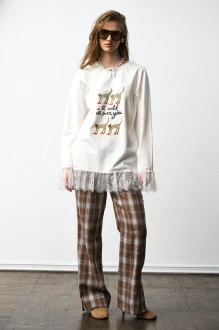 Брюки Milmil 1306 принт клетка