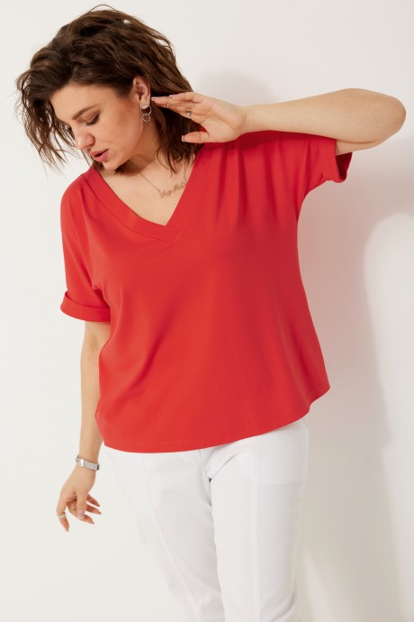 Блузка BegiModa 4120 коралл размер 48-62 #2