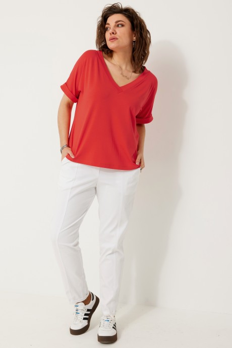 Блузка BegiModa 4120 коралл размер 48-62 #5