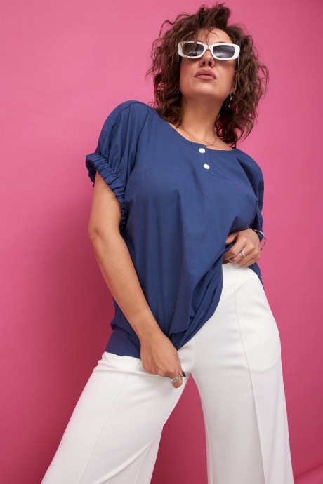 Блузка BegiModa 4124 синий размер 48-62 #3