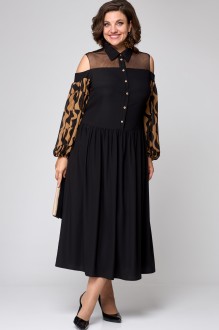 Платье EVA GRANT 7216 черный с принтом #1