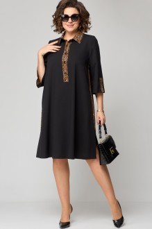 Платье EVA GRANT 7322 черный,леопард #1