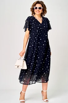 Платье EVA GRANT 7116 синий горох