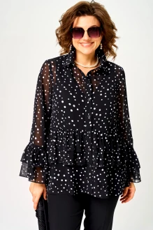 Блузка EVA GRANT 7221 С принт мелкий горох
