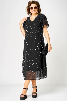 Платье EVA GRANT 7116 А черное, горох