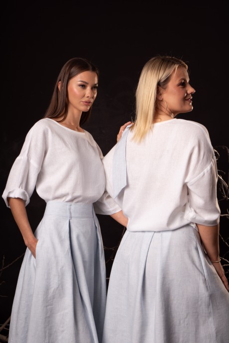 Блузка KIVVIWEAR 4316 09 белый, голубой размер 42-56 #7