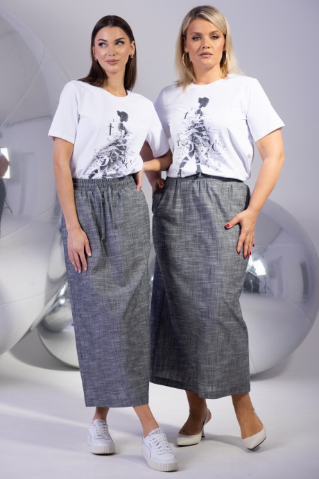 Юбка KIVVIWEAR 4322 01 графит размер 42-56 #3