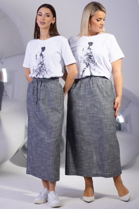 Юбка KIVVIWEAR 4322 01 графит размер 42-56 #4