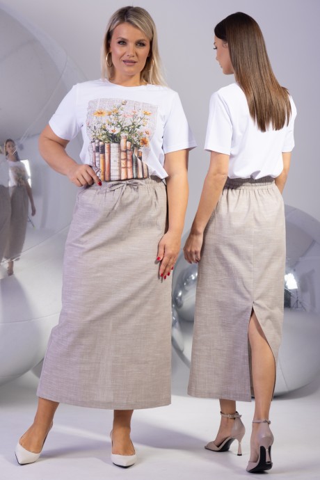 Юбка KIVVIWEAR 4322 02 бежевый размер 42-56 #2