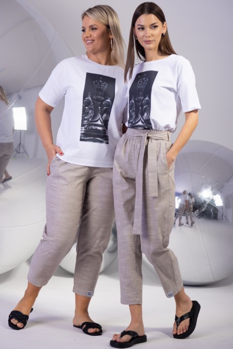 Брюки KIVVIWEAR 4324 02 бежевый размер 42-56 #2