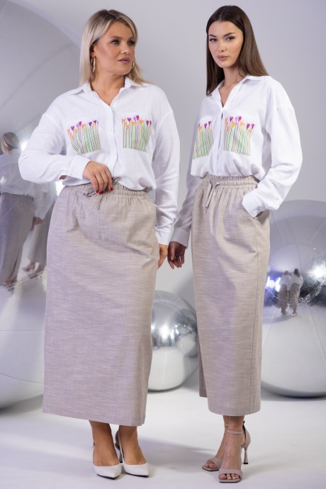 Костюм/комплект KIVVIWEAR 43214322 02 бежевый, белый размер 42-56 #4