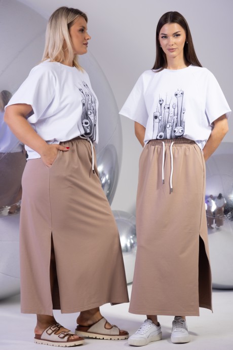 Юбка KIVVIWEAR 4325 02 капучино размер 42-56 #2