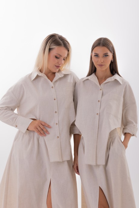 Рубашка KIVVIWEAR 4326 01 бежевый размер 42-56 #2