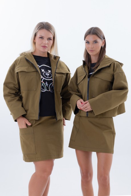 Жакет (пиджак) KIVVIWEAR 4339 02 хаки размер 42-58 #2