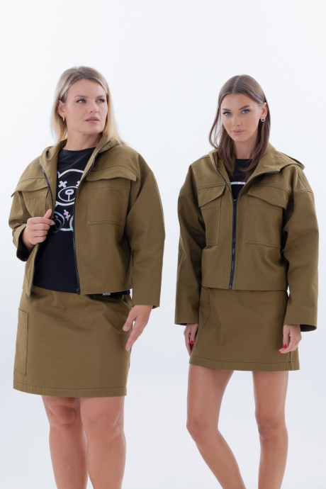 Жакет (пиджак) KIVVIWEAR 4339 02 хаки размер 42-58 #3