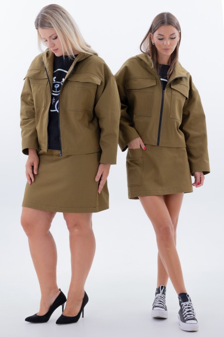 Жакет (пиджак) KIVVIWEAR 4339 02 хаки размер 42-58 #4