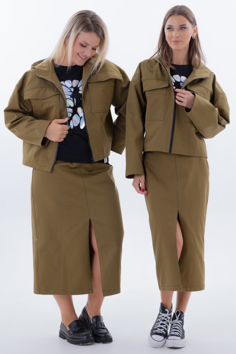 Жакет (пиджак) KIVVIWEAR 4339 02 хаки размер 42-58 #7