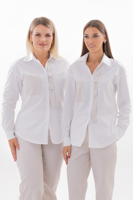 Блузка KIVVIWEAR 4340 02 белый, бежевый размер 42-58 #1