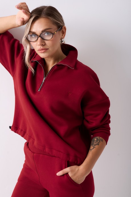 Спортивный костюм GO F3124 /12-01 вишня размер 42-52 #5