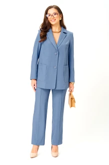 Брючный костюм КаринаДелюкс М-1273 двойка голубой