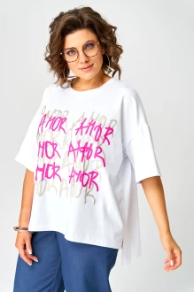 Джемпер (кофта) Larini 082 ONE SIZE белый, золотой