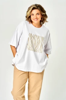 Джемпер (кофта) Larini 083 ONE SIZE белый, золотой