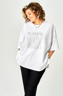 Джемпер (кофта) Larini 083 ONE SIZE белый, серебро