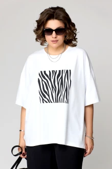 Джемпер (кофта) Larini 083 ONE SIZE белый, черный