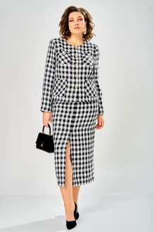Юбка ANDINA CITY 1026 -26 чёрный/белый, клетка